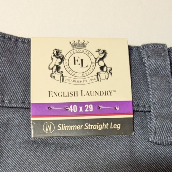English Laundry Slimmer Straight Leg Pants Mens 40x29 NWT Blue - Picture 4 of 10